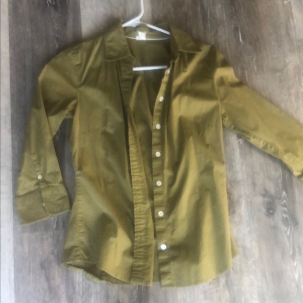 J. Crew olive green button down collared shirt